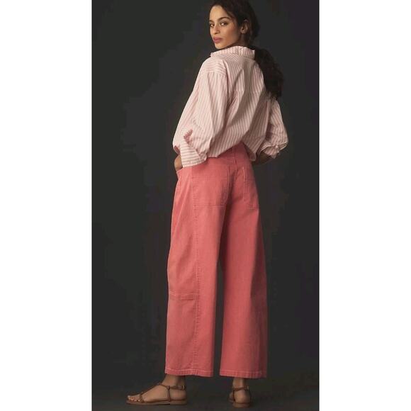 Anthropologie The Kenna Mid-Rise Heritage Petite Barrel Jeans by Pilcro Plus 34P - Picture 3 of 16